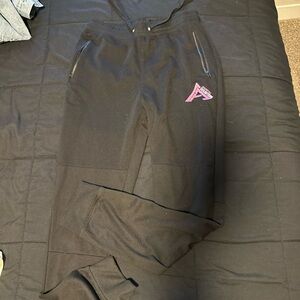 Black Joggers with Pink Logo